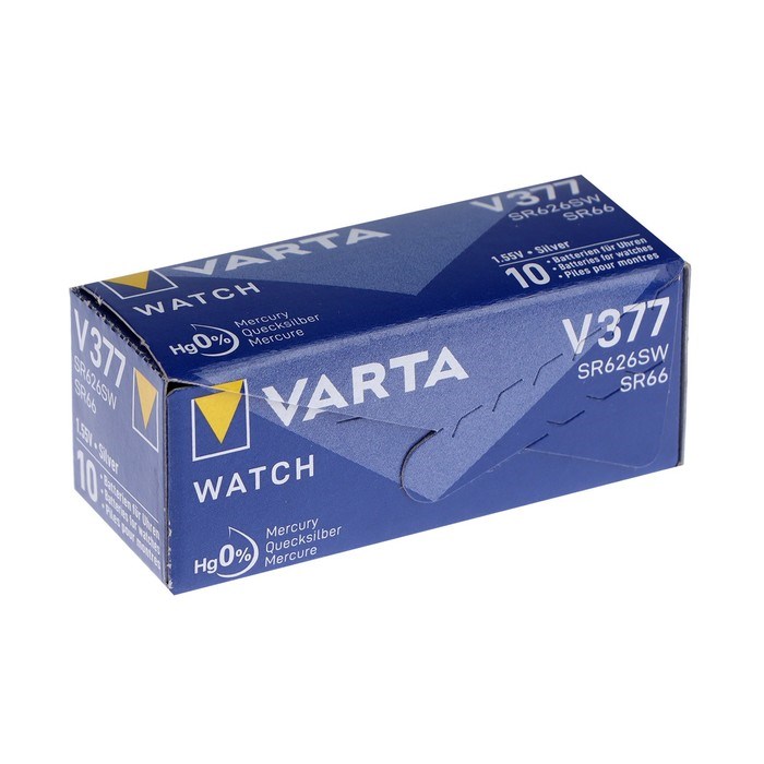 Батарейка цинковая Varta, V377 (SR626SW/SR66/G4)-1BL, 1.55В , блистер, 1 шт. - фото 51389461