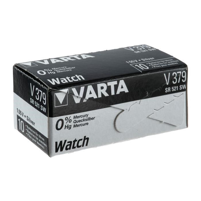 Батарейка цинковая Varta, V379 (SR521SW/SR63/G0)-1BL, 1.55В , блистер, 1 шт. - фото 51389464