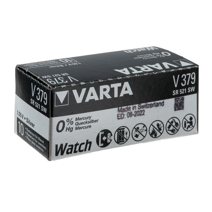 Батарейка цинковая Varta, V379 (SR521SW/SR63/G0)-1BL, 1.55В , блистер, 1 шт. - фото 51389465