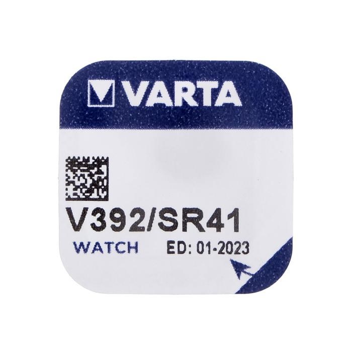 Батарейка цинковая Varta, V392 (SR41W/G3)-1BL, 1.55В , блистер, 1 шт. - фото 51389467