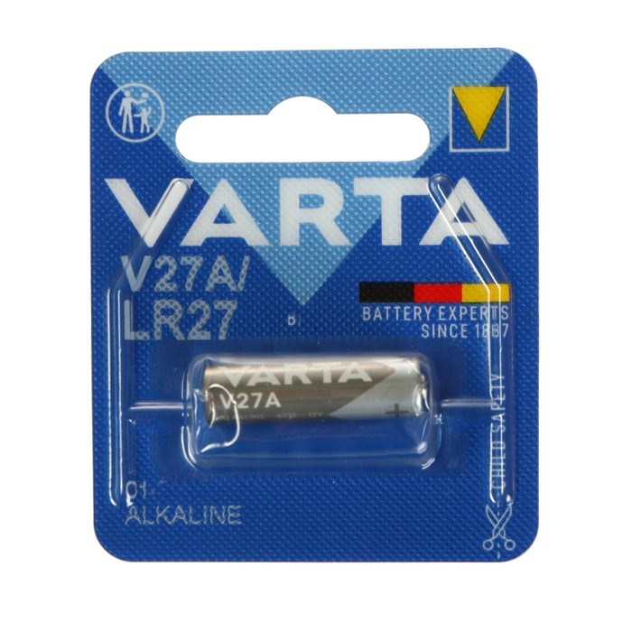 Батарейка алкалиновая Varta Professional, А27 (27A, MN27, V27A)-1BL, 12В, блистер, 1 шт. - фото 51389476