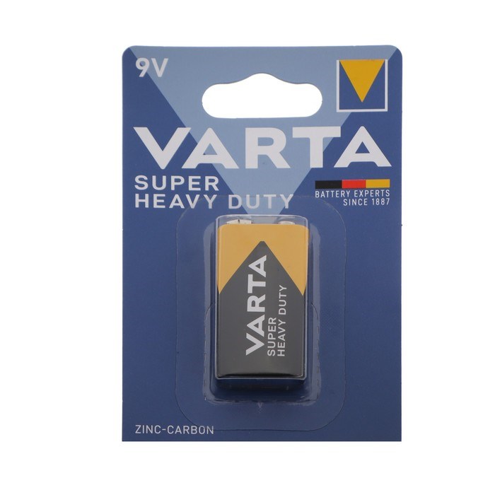 Батарейка солевая Varta SuperLife, 6F22-1BL, 9В, крона, блистер, 1 шт. - фото 51389490