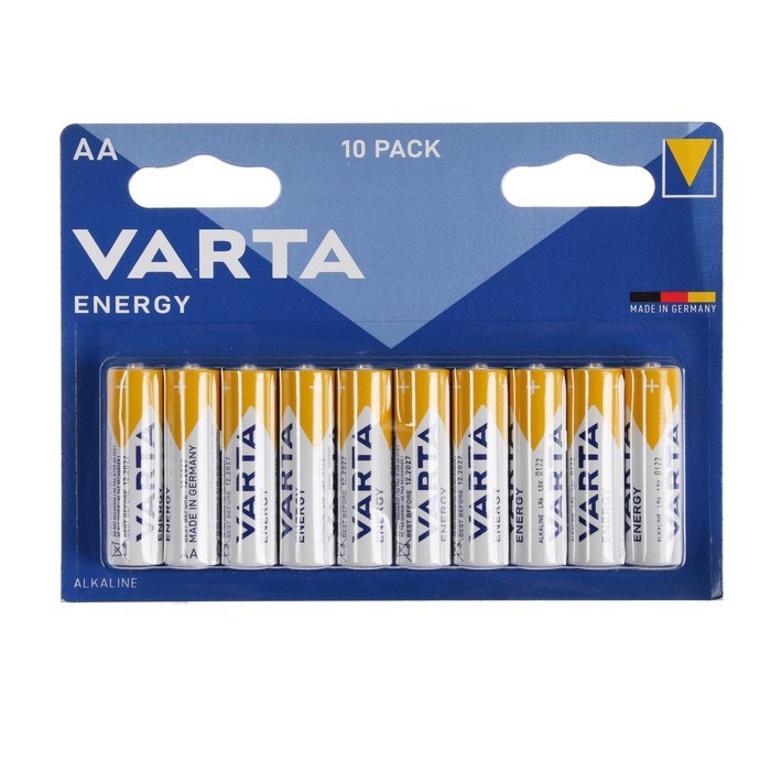 Батарейка алкалиновая Varta Energy, AA, LR6-10BL, 1.5В, блистер, 10 шт. - фото 51389508