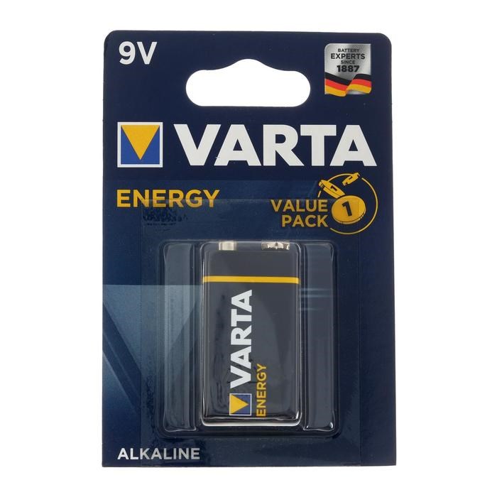 Батарейка алкалиновая Varta Energy, 6LR61-1BL, 9В, крона, блистер, 1 шт. - фото 51389516