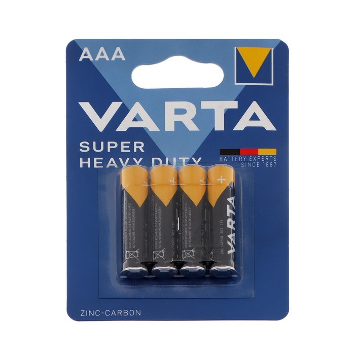 Батарейка солевая Varta SuperLife, AAA, R03-4BL, 1.5В, блистер, 4 шт. - фото 51389542