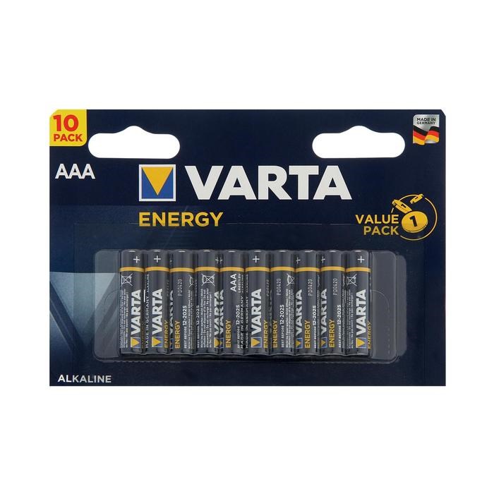 Батарейка алкалиновая Varta Energy, AAA, LR03-10BL, 1.5В, блистер, 10 шт. - фото 51390132