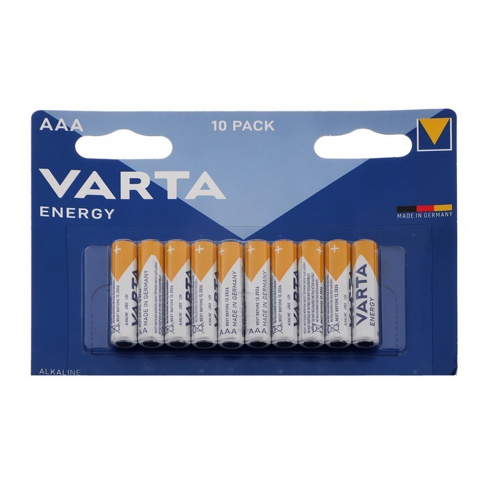 Батарейка алкалиновая Varta Energy, AAA, LR03-10BL, 1.5В, блистер, 10 шт. - фото 51390134