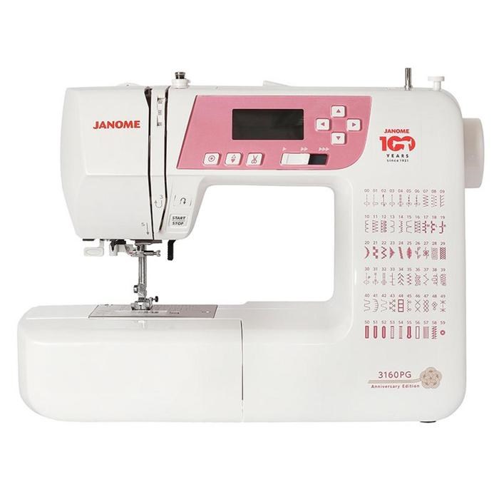 Швейная машина Janome 3160 PG, 35 Вт, 60 операций, автомат, белый/розовый - фото 51390722