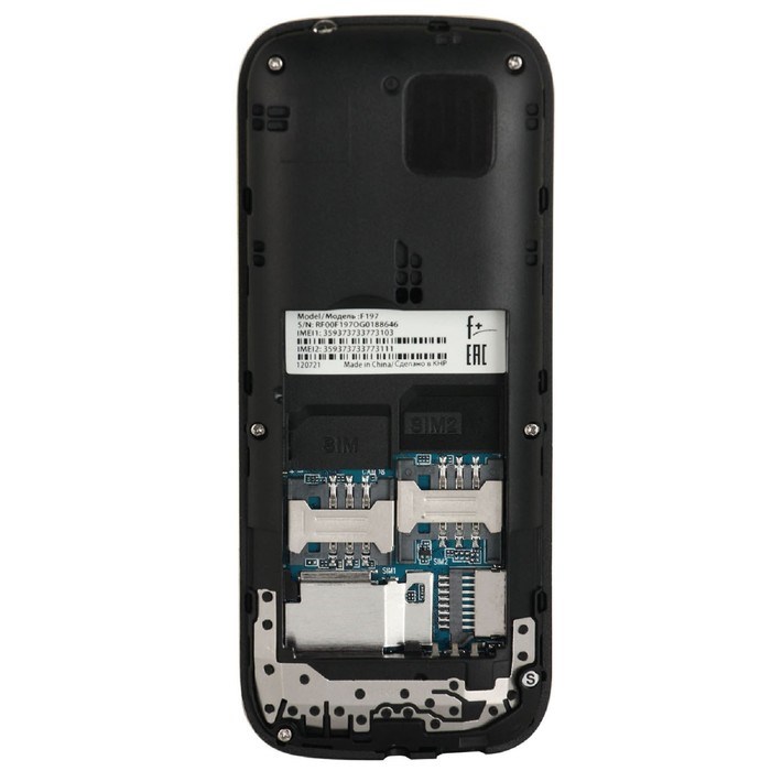 Сотовый телефон F+ F197, 1.77", TFT, 2 sim, 32Мб, microSD, BT, 600 мАч, чёрный - фото 51391030