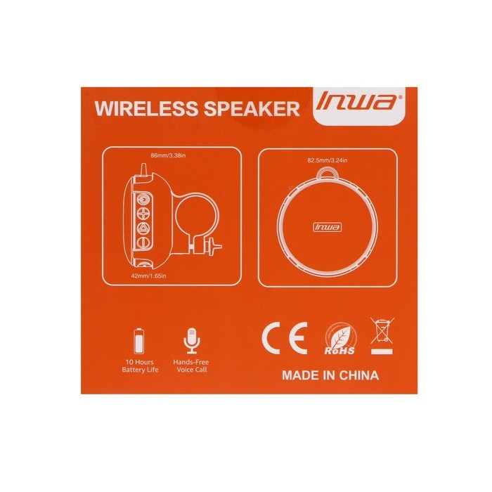 Портативная колонка INWA AS-63, 5 Вт, 750 мАч, водонепроницаемая, крепление на руль, черная - фото 51391565