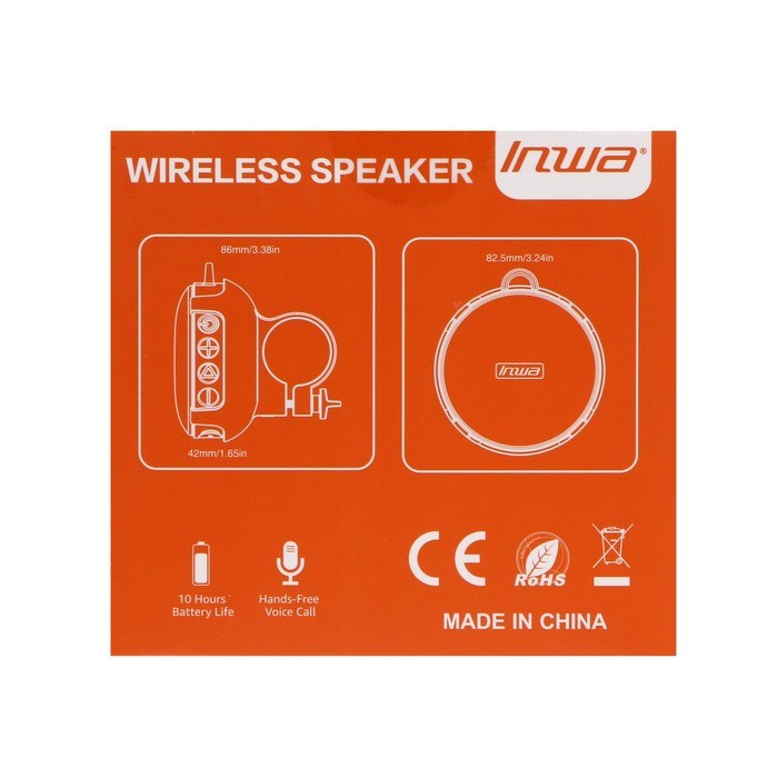 Портативная колонка INWA AS-63, 5 Вт, 750 мАч, водонепроницаемая, крепление на руль, синяя - фото 51391587