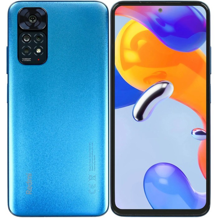 Смартфон Xiaomi Redmi Note 11S RU, 6.43", Amoled, 6 Гб, 128 Гб, 108 Мп, 5000мАч, NFC, синий - фото 51391743