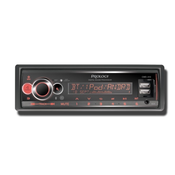 Автомагнитола PROLOGY CMD-310, 1DIN, USB/ FM/ BT, приложение OS Android/ iOS, RCA 4х55 Вт - фото 51391839