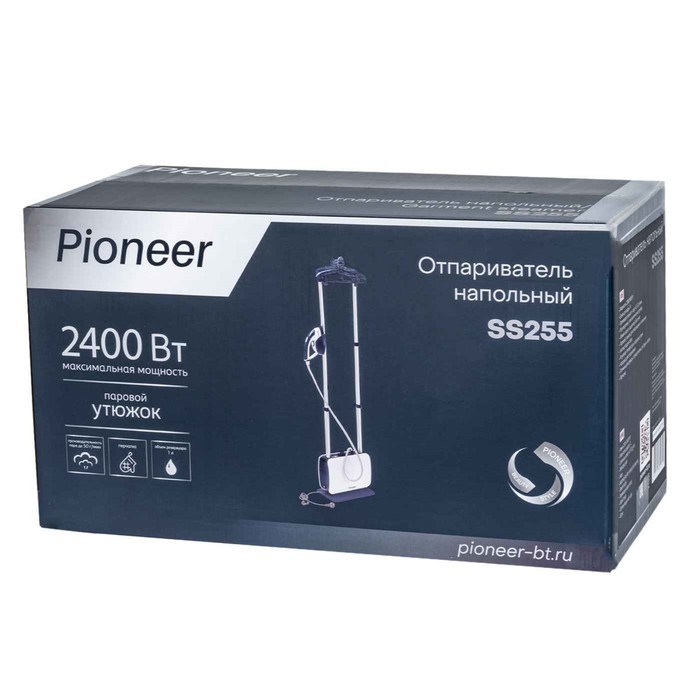 Отпариватель Pioneer SS255, напольный, 2400Вт, 1 л, 50 г/мин, цвет синий-белый - фото 51392392