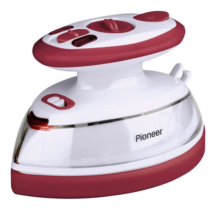 Утюг дорожный Pioneer SI1004, 20 г/мин, 40 мл, цвет красный-белый - фото 51392578