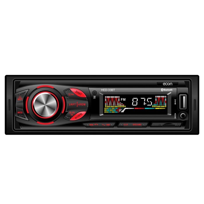 Автомагнитола MP3/WMA Econ HED-32BT, 50Вт, USB, MP3, AUX, Bluetooth, цвет чёрный - фото 51392770