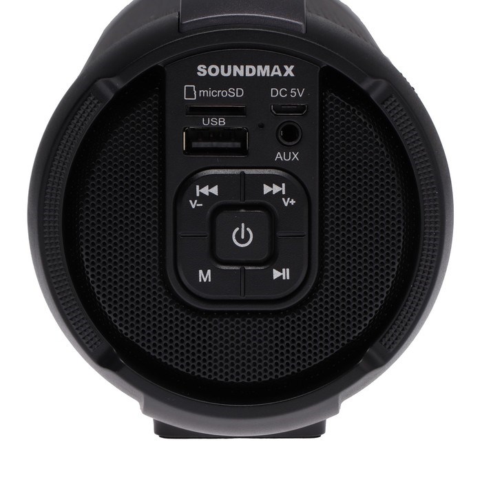 Портативная колонка Soundmax SM-PS5020B, 16Вт, 1500мАч, FM, BT, microSD, AUX, черная - фото 51392815