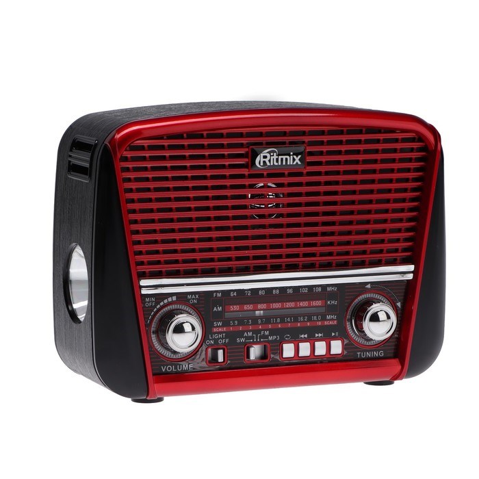 Радиоприемник Ritmix RPR-050 RED, функция MP3-плеера, фонарь, красный - фото 51392822