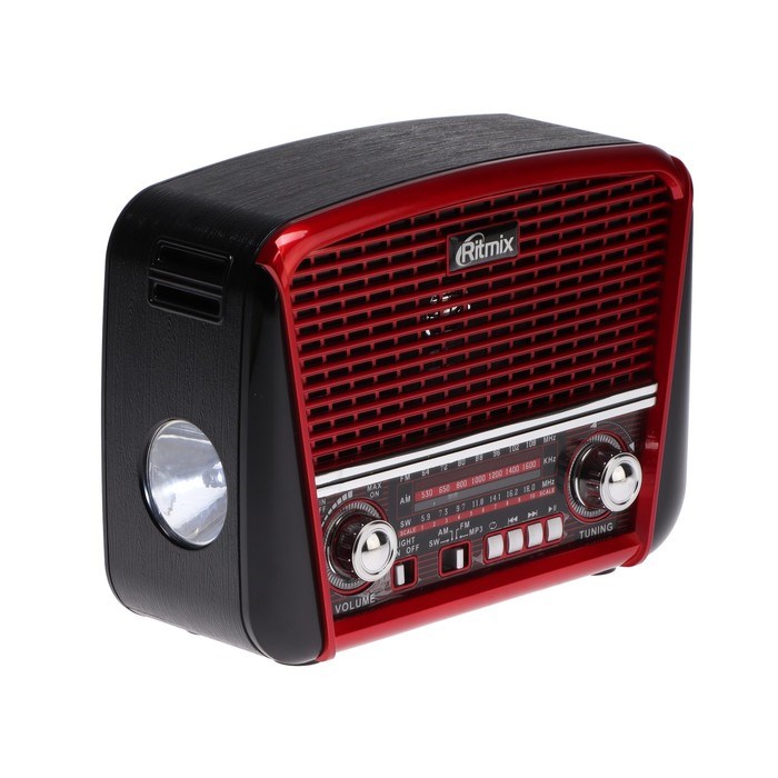 Радиоприемник Ritmix RPR-050 RED, функция MP3-плеера, фонарь, красный - фото 51392826