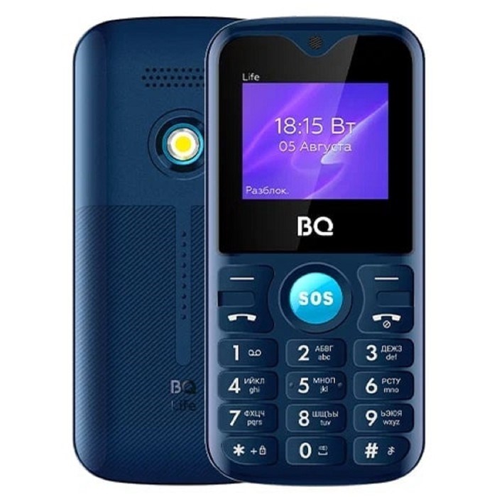 Сотовый телефон BQ M-1853 Life, 1.77", 2 sim, 32Мб, microSD, 600 мАч, фонарик, синий - фото 51392971