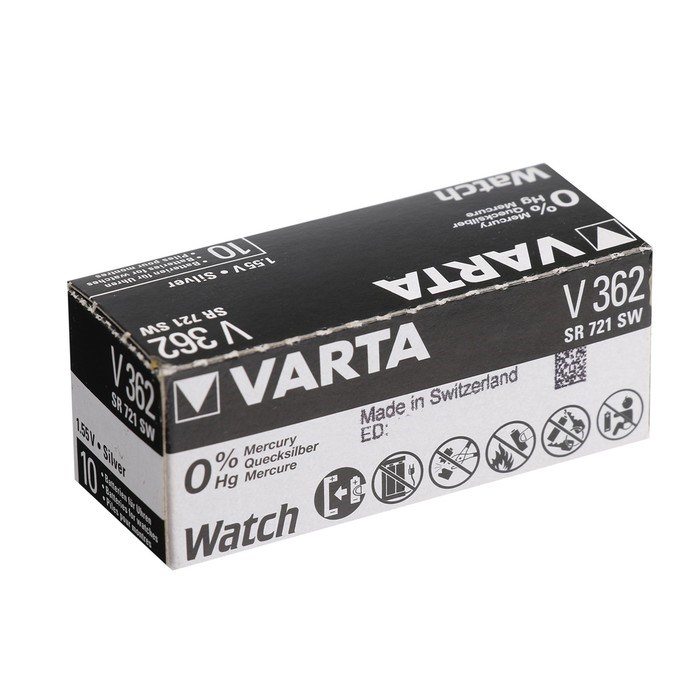 Батарейка Varta Silver Oxide, 362 (SR721SW) - 1BL, 1.55 В, блистер, 1 шт. - фото 51393113