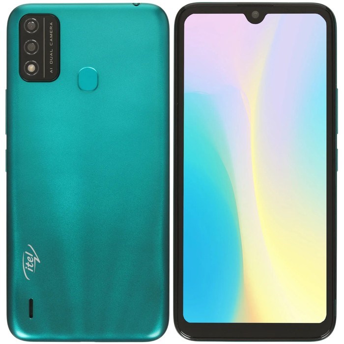 Смартфон Itel A48 (L6006), 6.1", IPS, 2 Гб, 32 Гб, 5 Мп, microSD, 3000 мАч, зеленый - фото 51393234