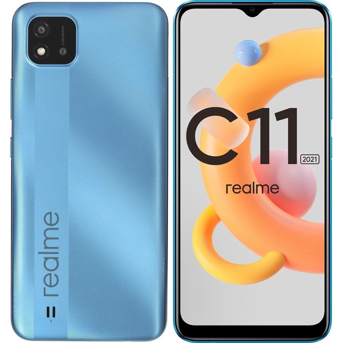 Смартфон Realme С11 2021, 6.5", LCD, 2 sim, 2 Гб, 32 Гб, 8 Мп, 5000 мАч, NFC, голубой - фото 51393328