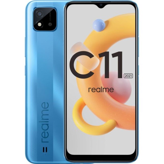 Смартфон Realme С11 2021, 6.5", LCD, 2 sim, 2 Гб, 32 Гб, 8 Мп, 5000 мАч, NFC, голубой - фото 51393329