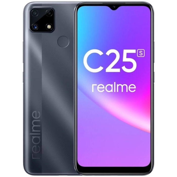 Смартфон Realme C25S, 6.5", LCD, 2 sim, 4 Гб, 64 Гб, 48 Мп, 8 Мп, 6000 мАч, NFC, серый - фото 51393335