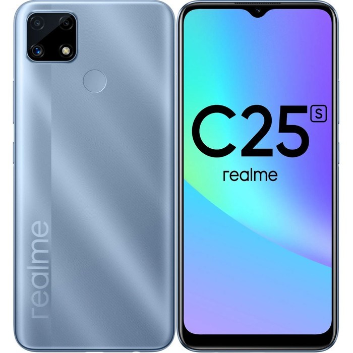 Смартфон Realme C25S, 6.5", LCD, 2 sim, 4 Гб, 64 Гб, 48 Мп, 8 Мп, 6000 мАч, NFC, синий - фото 51393343