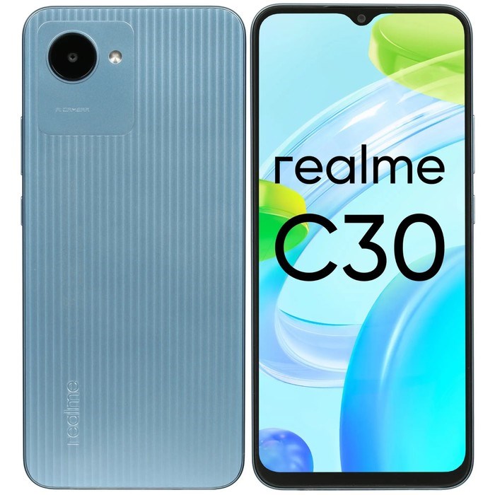 Смартфон Realme C30, 6.5", LCD, 2 sim, 4 Гб, 64 Гб, 8 Мп, 5 Мп, microSD, 5000 мАч, голубой - фото 51393377