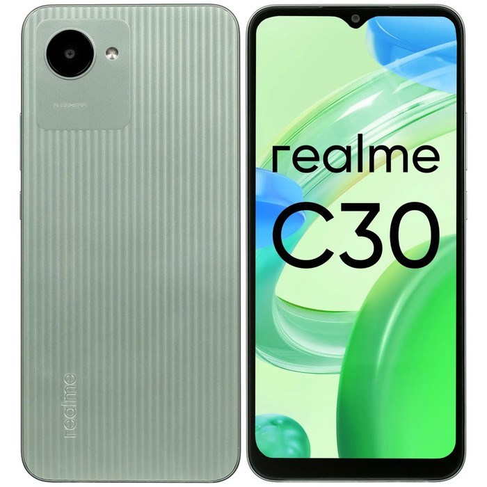 Смартфон Realme C30, 6.5", LCD, 2 sim, 4 Гб, 64 Гб, 8 Мп, 5 Мп, microSD, 5000 мАч, зеленый - фото 51393386