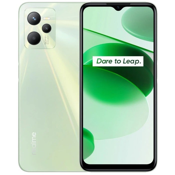 Смартфон Realme C35, 6.6", LCD, 2 sim, 4 Гб, 64 Гб, 50 Мп, 8 Мп, 5000 мАч, NFC, зеленый - фото 51393396