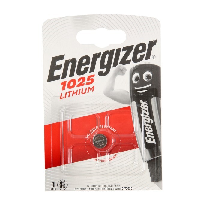 Батарейка литиевая Energizer, CR1025-1BL, 3В, блистер, 1 шт. - фото 51394565