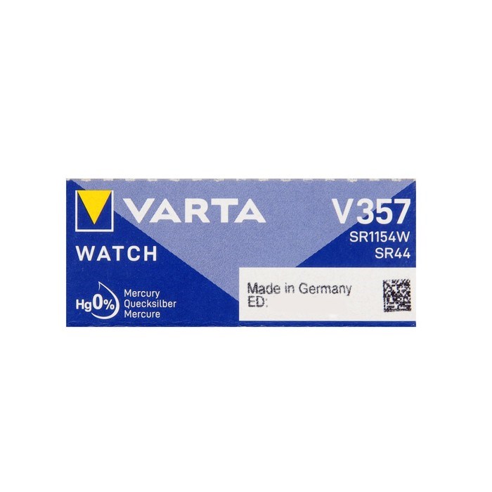 Батарейка Varta Silver Oxide, 357 (SR44W) - 1BL, 1.55 В, блистер, 1 шт. - фото 51394574