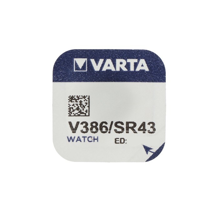 Батарейка Varta Silver Oxide, 386 (SR43W) - 1BL, 1.55 В, блистер, 1 шт. - фото 51394576