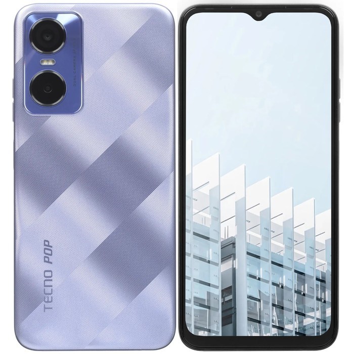 Смартфон Tecno POP 6 Pro, 6.6", IPS, 2 Гб, 32 Гб, 8 Мп, 5000 мАч, фиолетовый - фото 51394904