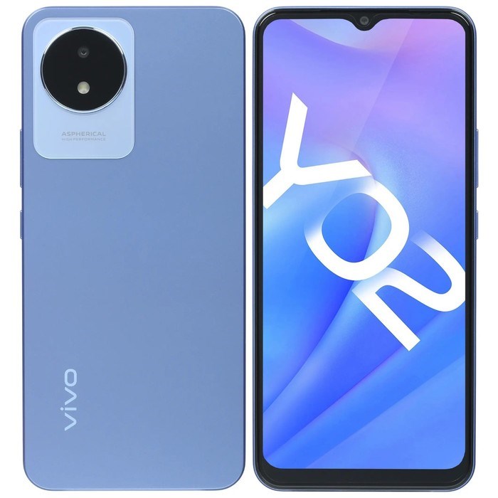 Смартфон Vivo Y02, 6.51'', 2 Гб, 32 Гб, 8 Мп, 5 Мп, 2 Sim, LTE, 5000 мАч, синий - фото 51395036