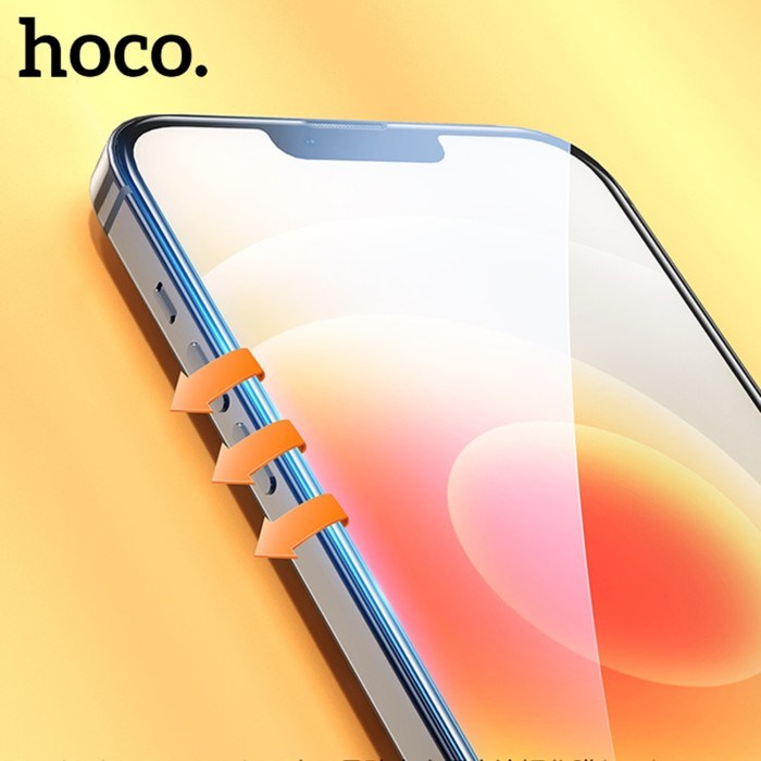 Защитное стекло Hoco для iPhone 14/13/13 Pro, с рамкой для установки, полный клей, 0.33 мм - фото 51395132