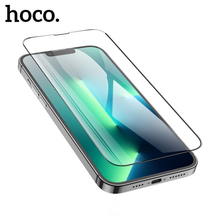 Защитное стекло Hoco для iPhone 14 Plus/13 Pro Max, с рамкой для установки, полный клей - фото 51395171