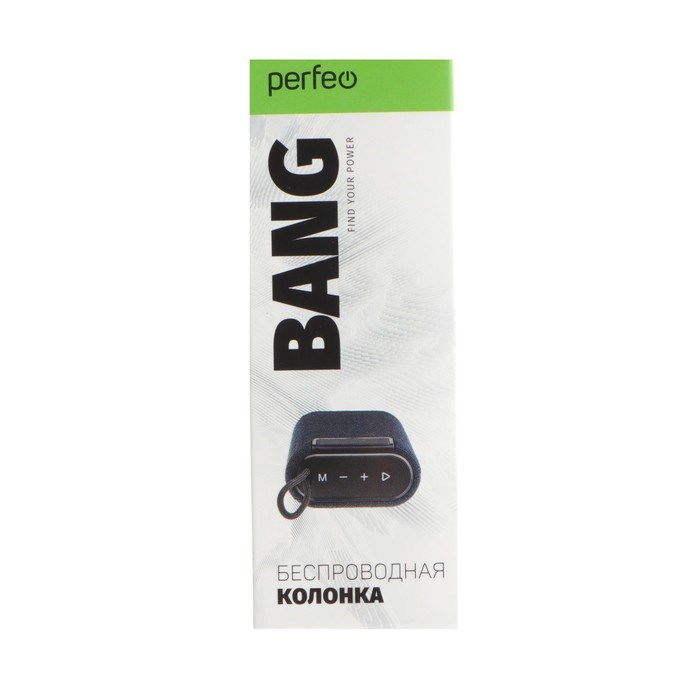 Портативная колонка Perfeo BANG PF_D0045, 5 Вт, 1200 мАч, microSD, USB, AUX, FM, черная - фото 51395245