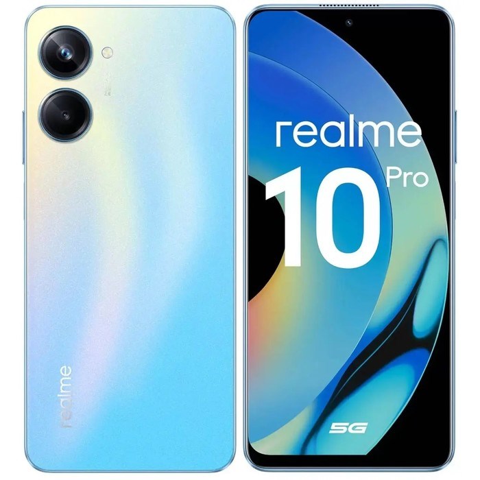 Смартфон Realme 10 Pro 5G, 6.72", 8Гб, 256Гб, 108Мп, 16Мп, 2sim, 5000мАч, голубой - фото 51396060