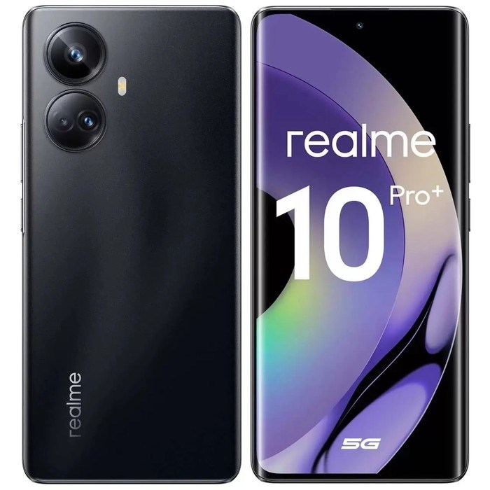 Смартфон Realme 10 Pro plus 5G, 6.7", 8Гб, 128Гб, 108Мп, 16Мп, 2sim, 5000мАч, черный - фото 51396077