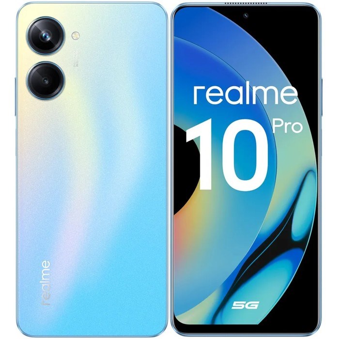 Смартфон Realme 10 Pro 5G, 6.72", 8Гб, 128Гб, 108Мп, 16Мп, 2sim, 5000мАч, голубой - фото 51396093