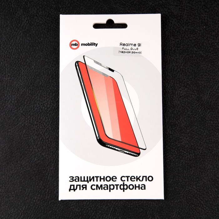 Защитное стекло mObility, для Realme 9i, полный клей, черное - фото 51396334