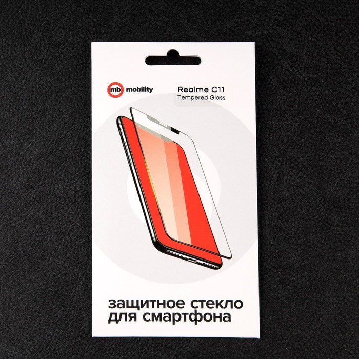 Защитное стекло mObility, для Realme C11, полный клей - фото 51396346