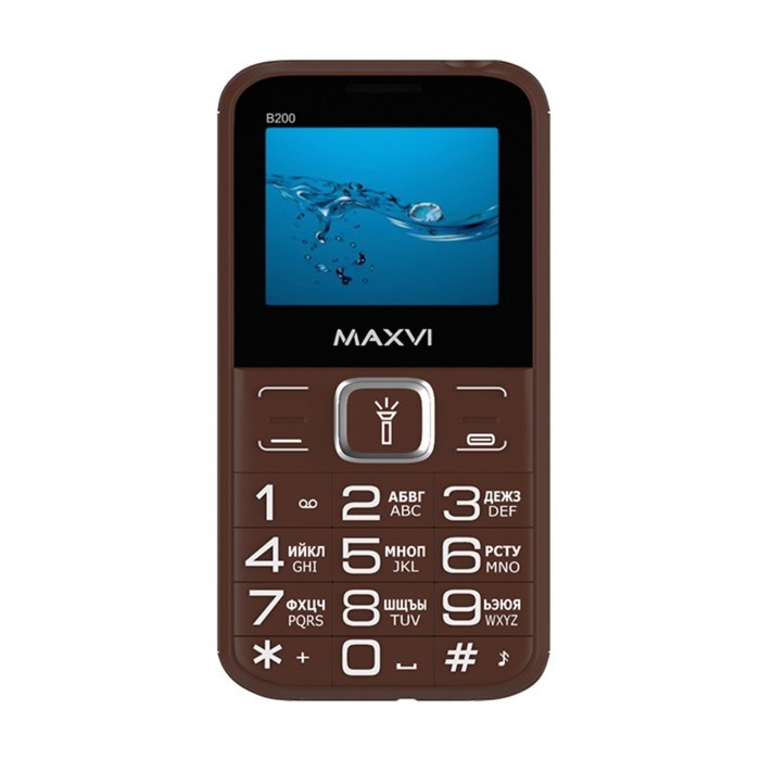 Сотовый телефон Maxvi B200, 2", 0.3 Мп, 2 sim, microSD, FM, фонарик, 1400 мАч, коричневый - фото 51396797