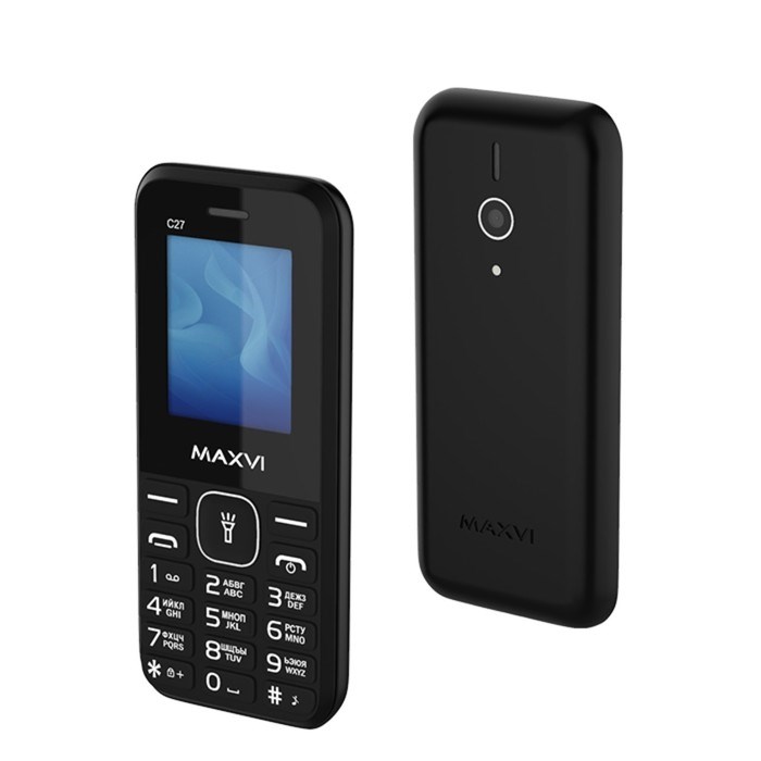 Сотовый телефон Maxvi C27, 1.77", 0.3 Мп, microSD, 2 sim, FM, фонарик, 600 мАч, черный - фото 51396818