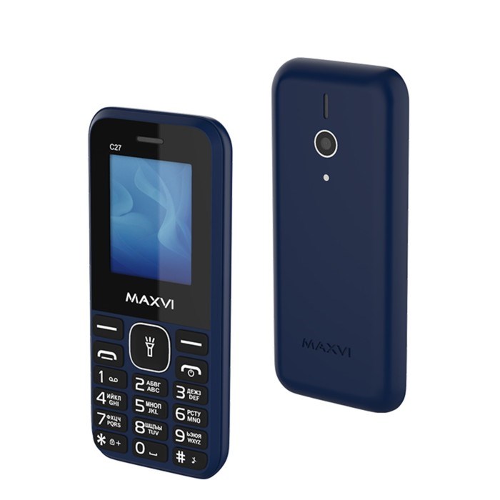 Сотовый телефон Maxvi C27, 1.77", 0.3 Мп, microSD, 2 sim, FM, фонарик, 600 мАч, синий - фото 51396827