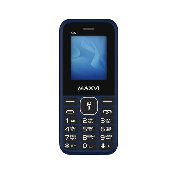 Сотовый телефон Maxvi C27, 1.77", 0.3 Мп, microSD, 2 sim, FM, фонарик, 600 мАч, синий - фото 51396834